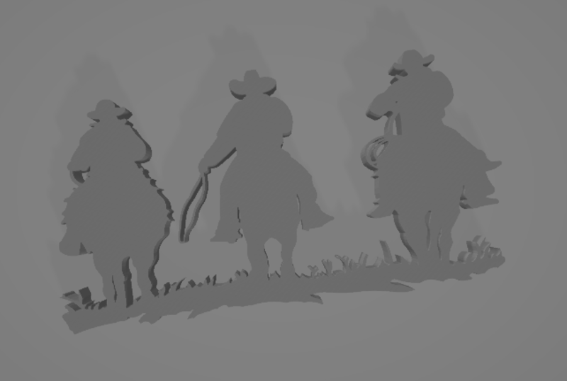 3 Riding cowboy wall decor