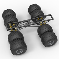 Chassis of vintage monster truck with double wheels 1:25 - Thumbnail 4