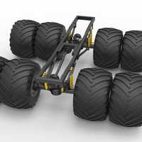 Chassis of vintage monster truck with double wheels 1:25 - Thumbnail 5