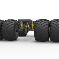 Chassis of vintage monster truck with double wheels 1:25 - Thumbnail 6