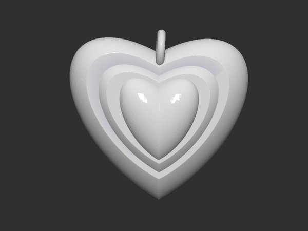 Medium Sapphire Heart 3D Printing 52835