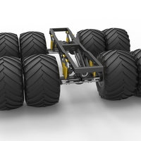 Chassis of vintage monster truck with double wheels 1:25 - Thumbnail 12