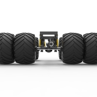 Chassis of vintage monster truck with double wheels 1:25 - Thumbnail 13