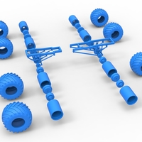 Chassis of vintage monster truck with double wheels 1:25 - Thumbnail 15