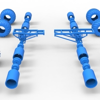 Chassis of vintage monster truck with double wheels 1:25 - Thumbnail 17