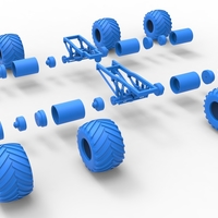 Chassis of vintage monster truck with double wheels 1:25 - Thumbnail 18