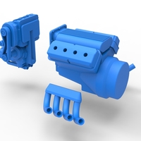 Engine V8 for vintage dragster V2 Scale 1:25 - Thumbnail 21