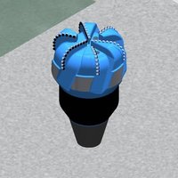 Small PDC bit 1/4 scale 3D Printing 52856