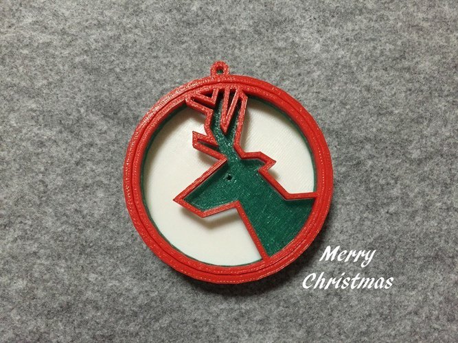 Deer ring for Christmas 3D Print 52864