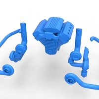 Quad turbo V8 Engine Scale 1:25 - Thumbnail 21