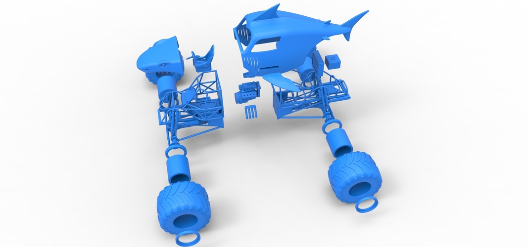 Shark Monster Truck Scale 1:25 3D Print 528817