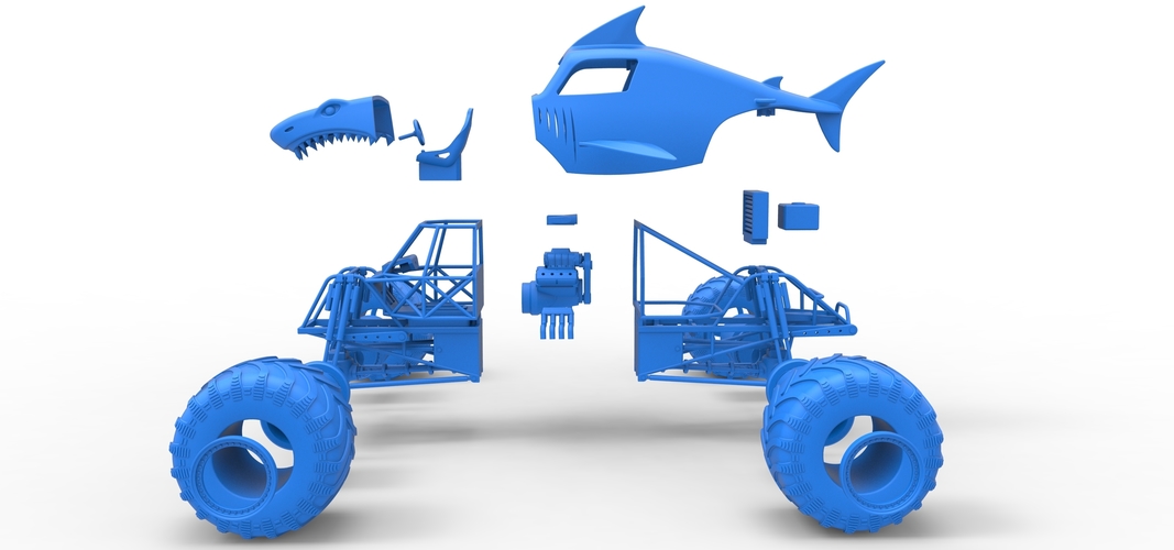 Shark Monster Truck Scale 1:25 3D Print 528820