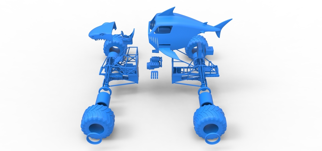 Shark Monster Truck Scale 1:25 3D Print 528821