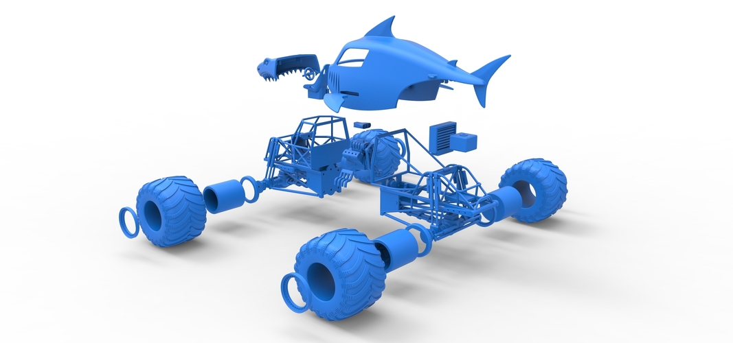 Shark Monster Truck Scale 1:25 3D Print 528822