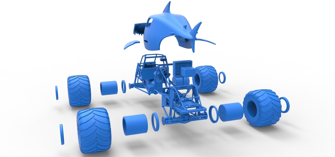 Shark Monster Truck Scale 1:25 3D Print 528823