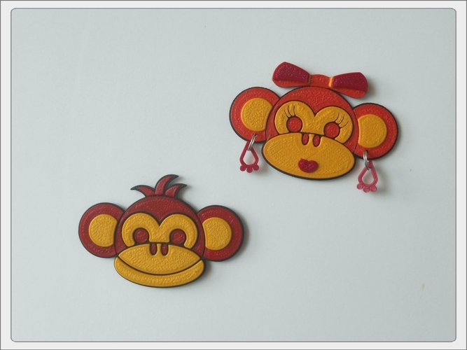 Magnet "Monkey Girl" 3D Print 52884