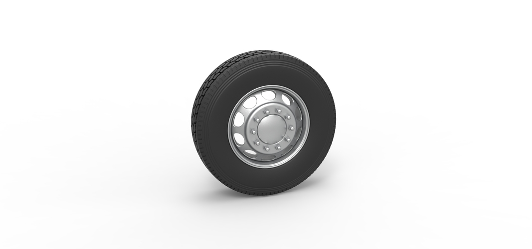 10 Hole front wheel of old school truck 1:25 3D Print 528907