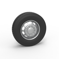 Small 10 Hole front wheel of old school truck 1:25 3D Printing 528907