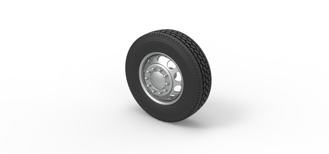 10 Hole front wheel of old school truck 1:25 3D Print 528913