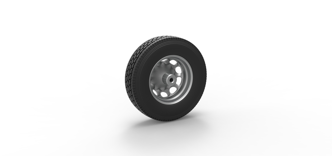 10 Hole front wheel of old school truck 1:25 3D Print 528914