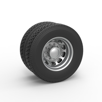 10 Hole rear double wheel of old school truck 1:25 - Thumbnail 1