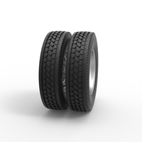 10 Hole rear double wheel of old school truck 1:25 - Thumbnail 3