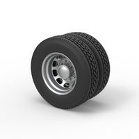 10 Hole rear double wheel of old school truck 1:25 - Thumbnail 7