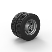 10 Hole rear double wheel of old school truck 1:25 - Thumbnail 8