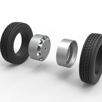 10 Hole rear double wheel of old school truck 1:25 - Thumbnail 9