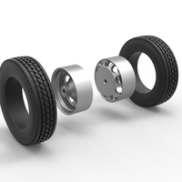 10 Hole rear double wheel of old school truck 1:25 - Thumbnail 10