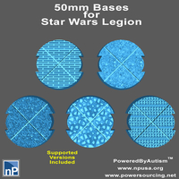 Small 50mm Notched Round Bases for Miniatures - Pack 2 3D Printing 529288