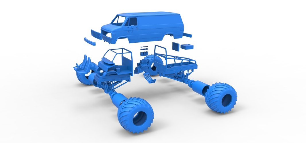 Diecast Monster Truck Van Scale 1:25 3D Print 529366