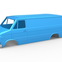 Small Diecast Vintage Van shell Scale 1:25 3D Printing 529391