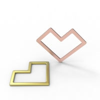 square wire heart pendant - Thumbnail 4