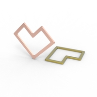 square wire heart pendant - Thumbnail 6