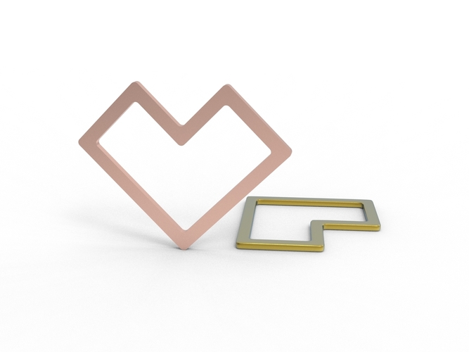 square wire heart pendant 3D Print 529415