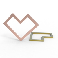 square wire heart pendant - Thumbnail 7
