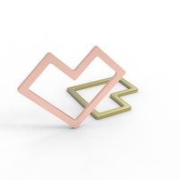 square wire heart pendant - Thumbnail 8