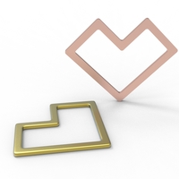square wire heart pendant - Thumbnail 9