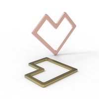 square wire heart pendant - Thumbnail 10