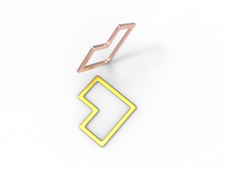 square wire heart pendant
