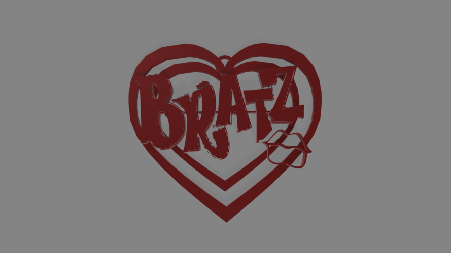 Bratz earring in the shape of a heart with a kiss