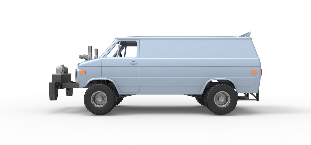 Diecast pulling van 4wd Scale 1:25 3D Print 529506