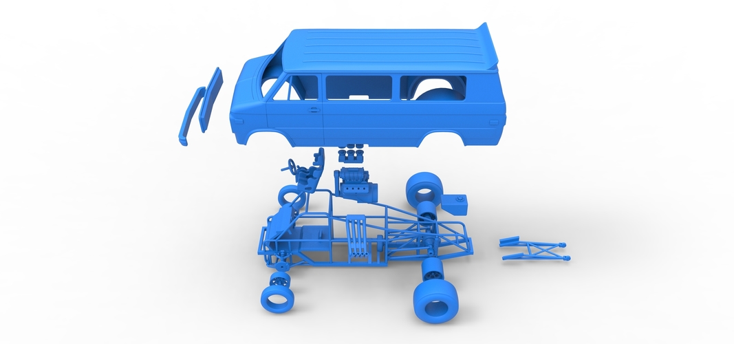 Diecast Dragster Van Scale 1:25 3D Print 529601