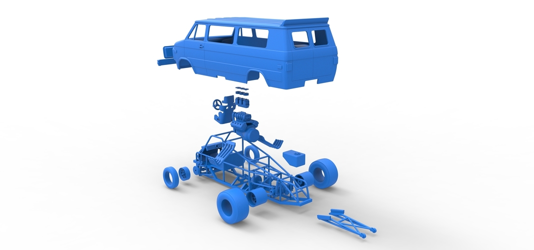 Diecast Dragster Van Scale 1:25 3D Print 529602