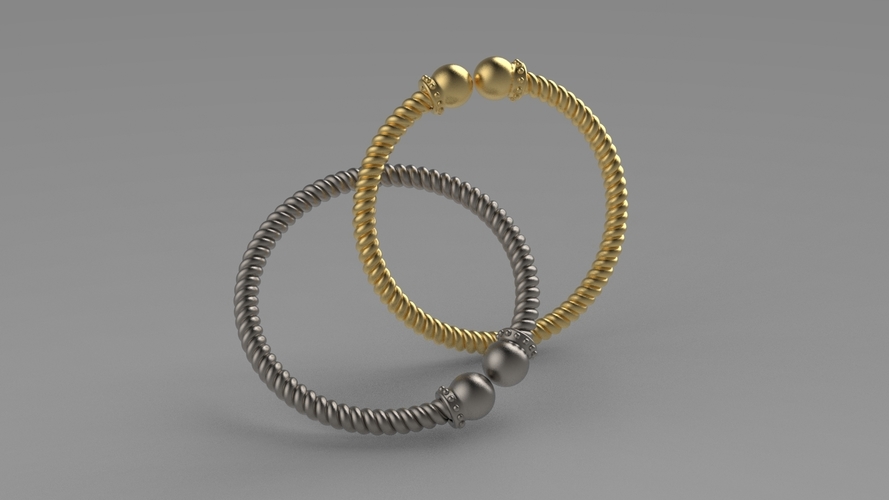 twisted baby bangle 3D Print 529653