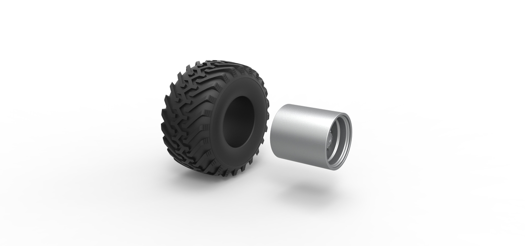 Wheel from vintage monster truck 1:25 3D Print 529743