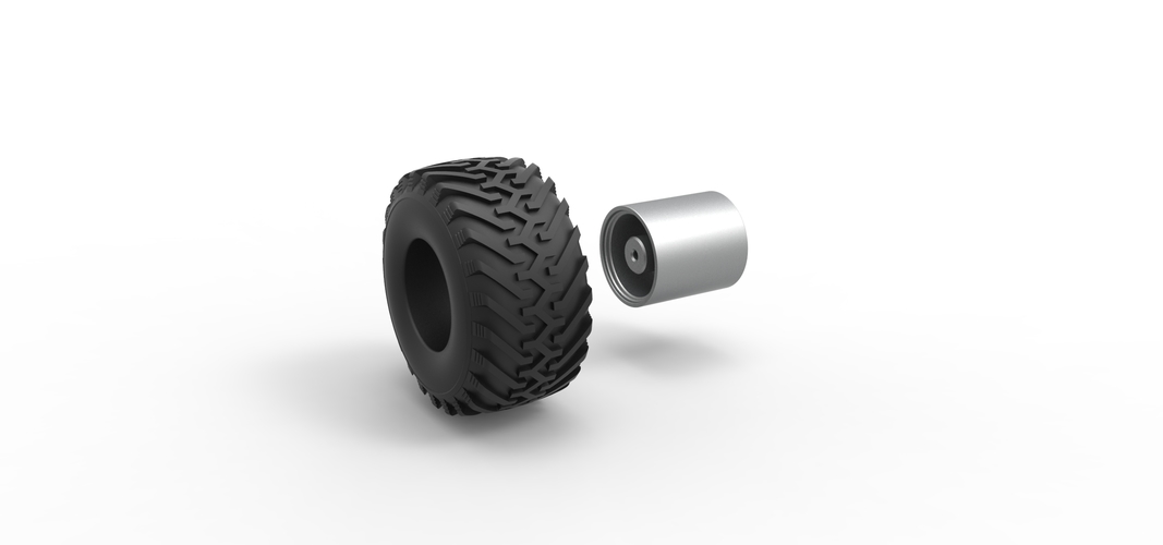 Wheel from vintage monster truck 1:25 3D Print 529744