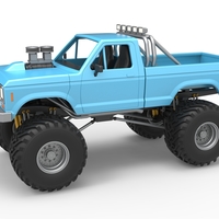 Small Vintage Monster Truck 1:25 3D Printing 529765