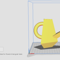 Handle watering Can Vase for flowers triangular base - Thumbnail 1